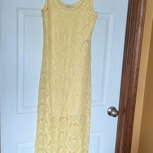 Charlotte Russe Yellow Lace Maxi Dress